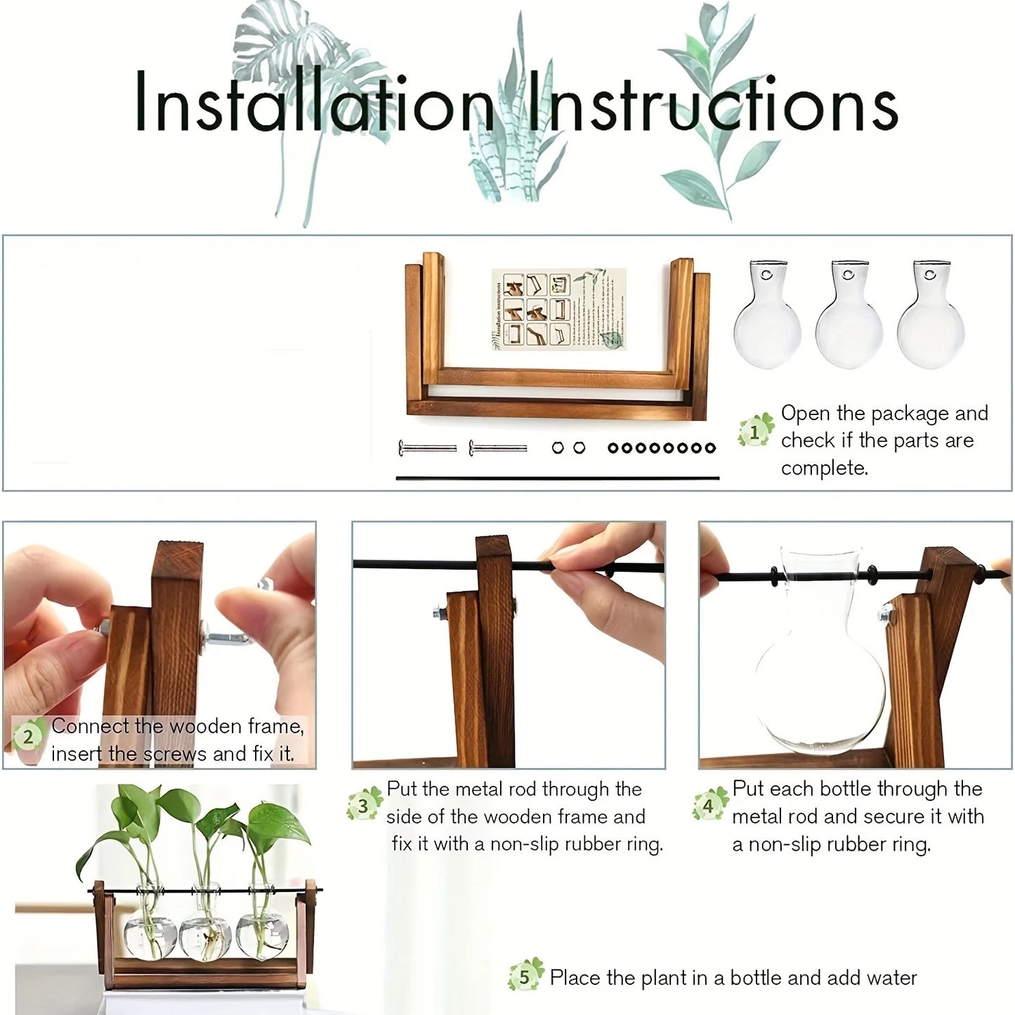 Plant Terrarium With Wooden Stand