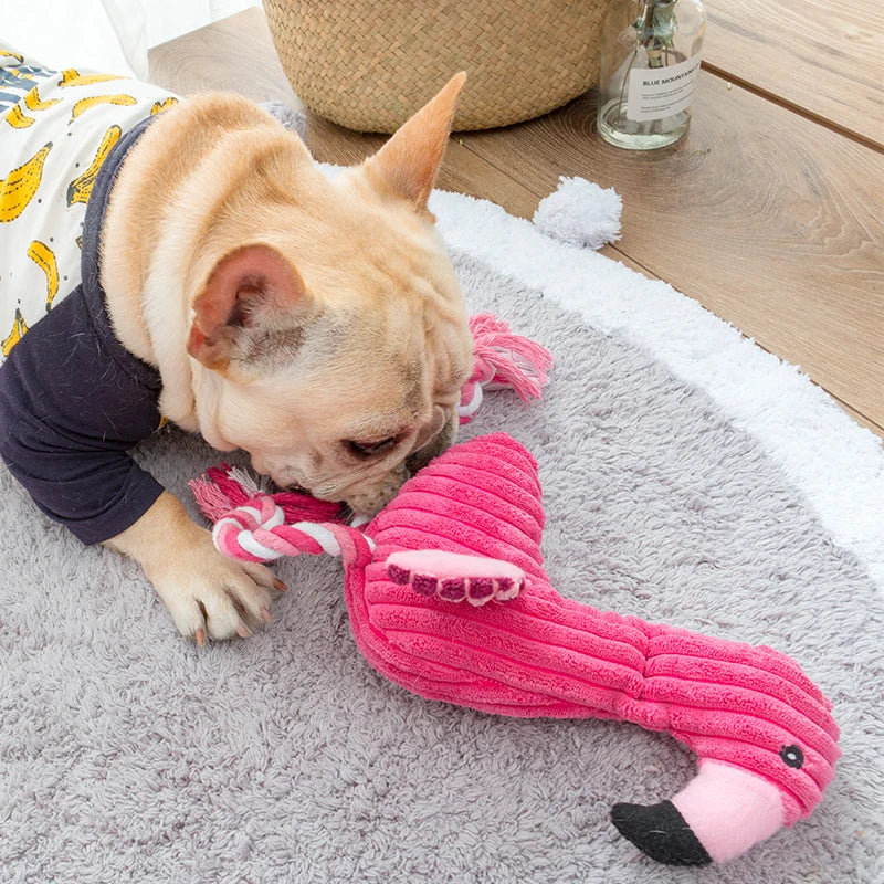 Plush Flamingo Dog Chew Bite