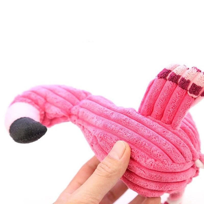 Plush Flamingo Dog Chew Bite