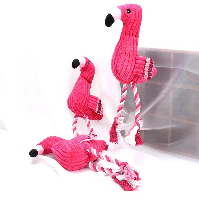 Plush Flamingo Dog Chew Bite