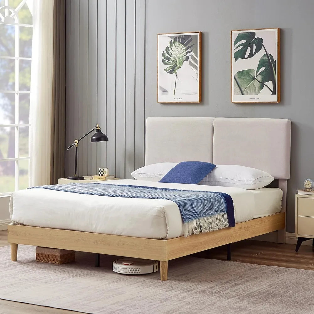 Upholstered Platform Queen Bed Frame