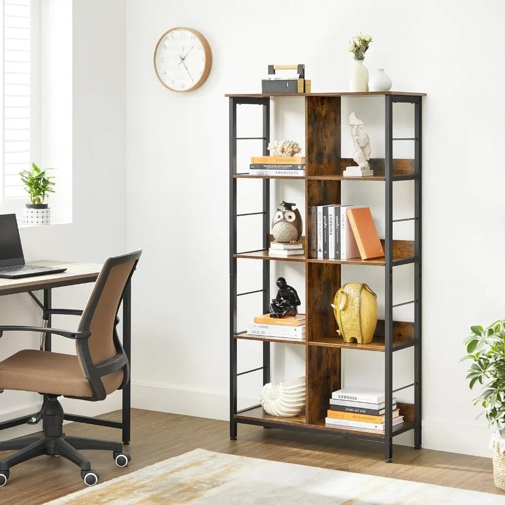 Industrial 8-Compartment Bookshelf