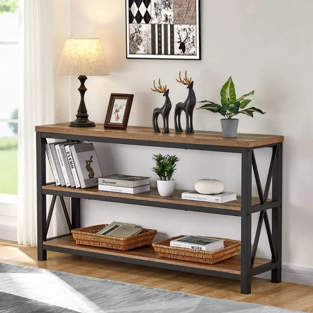 Industrial Console Table for Entryway