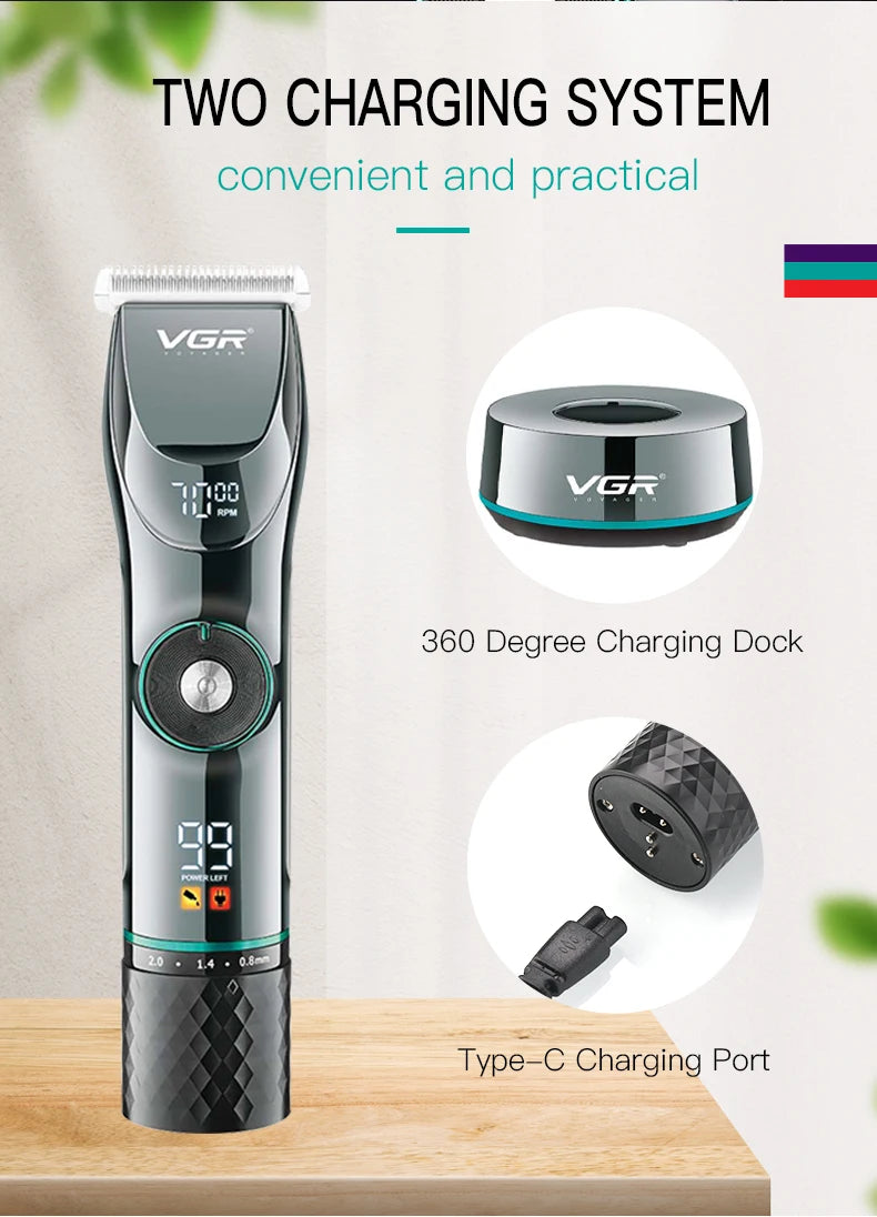 VGR Cordless Professional Hair Clipper – For Salon, Home & Beard Trimming