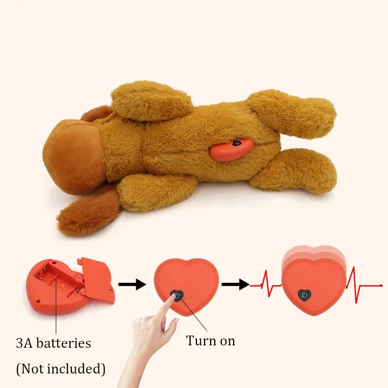 Heartbeat Anxiety Relief Plush Toy for Small Dogs – Comfort & Training Aid