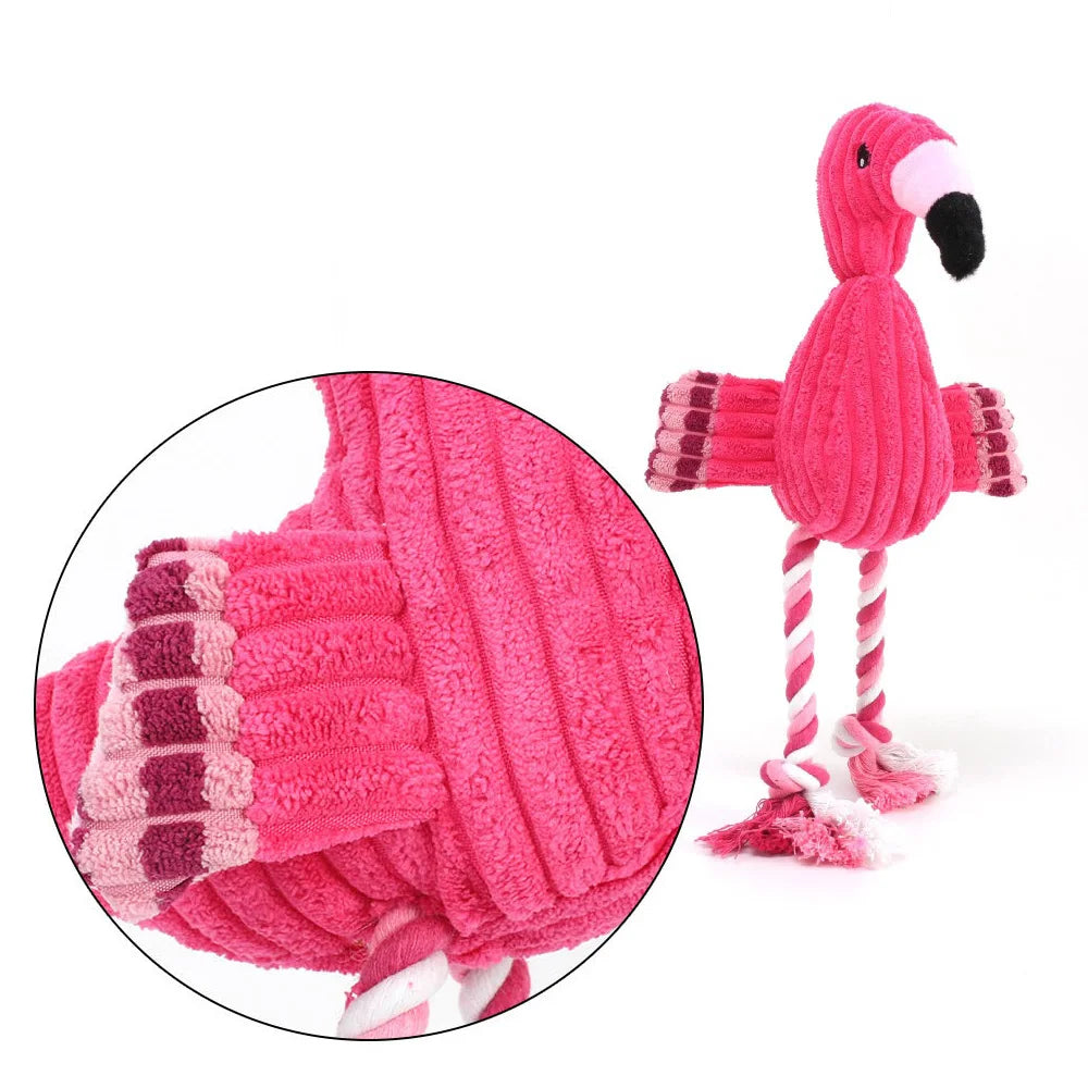 Plush Flamingo Dog Chew Bite