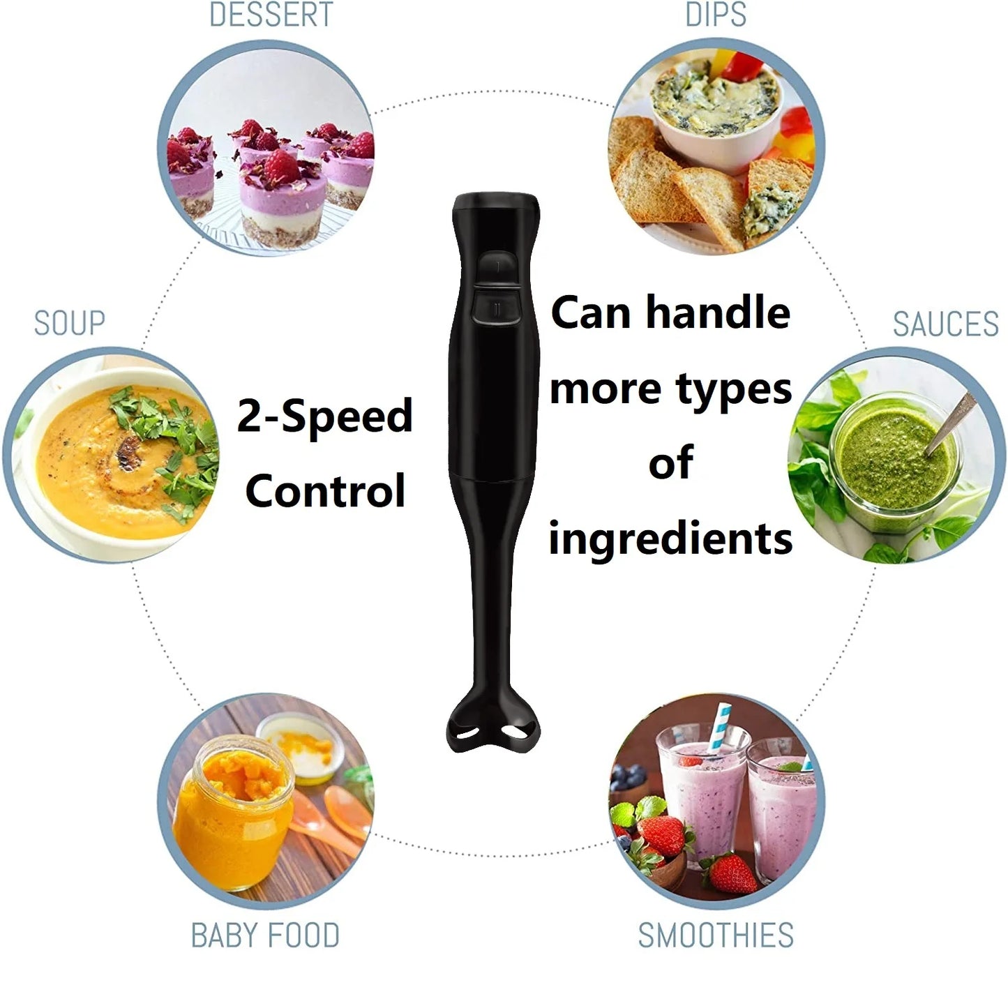 Electric Immersion Hand Blender(Black)