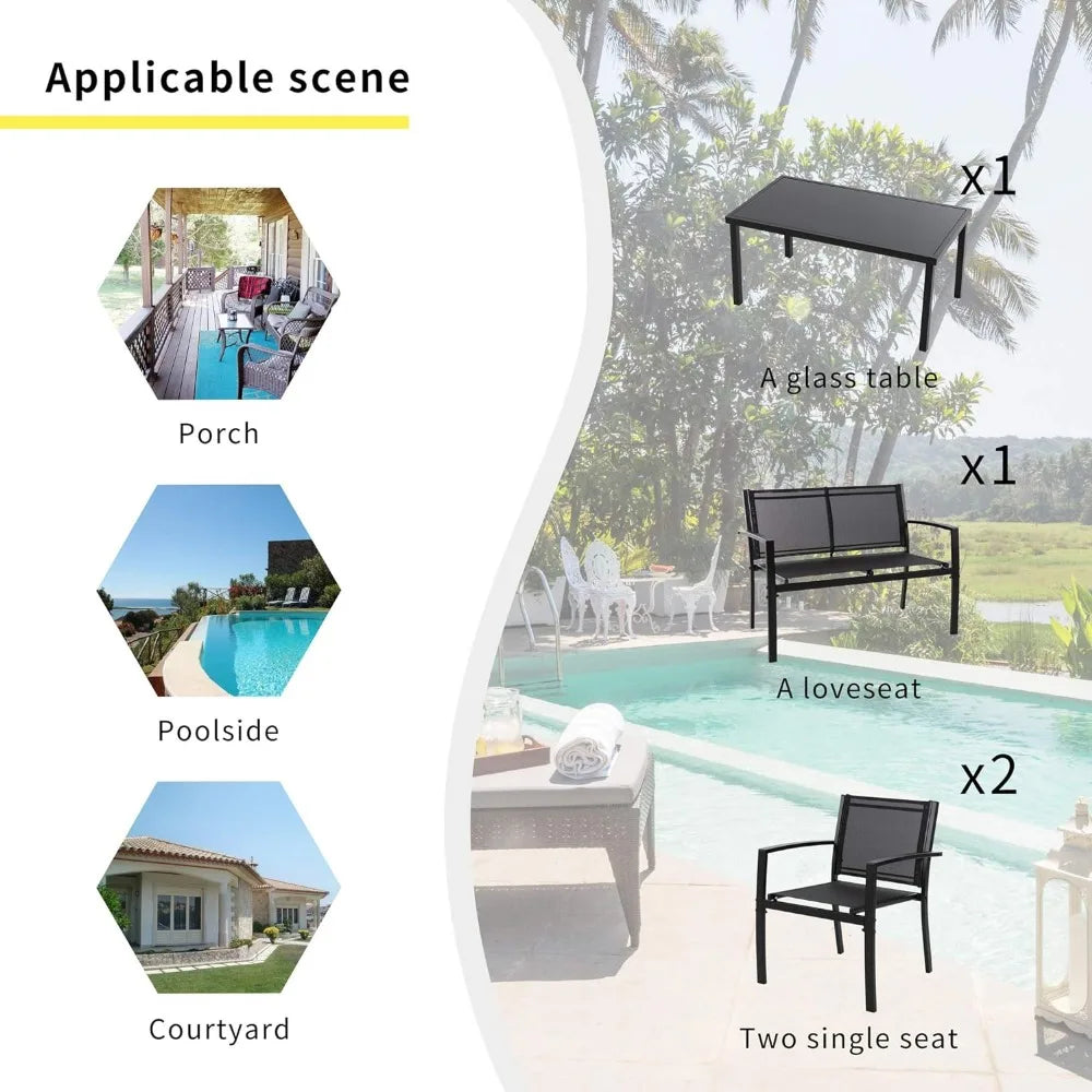 All Weather Fabric Outdoor Conversation Set