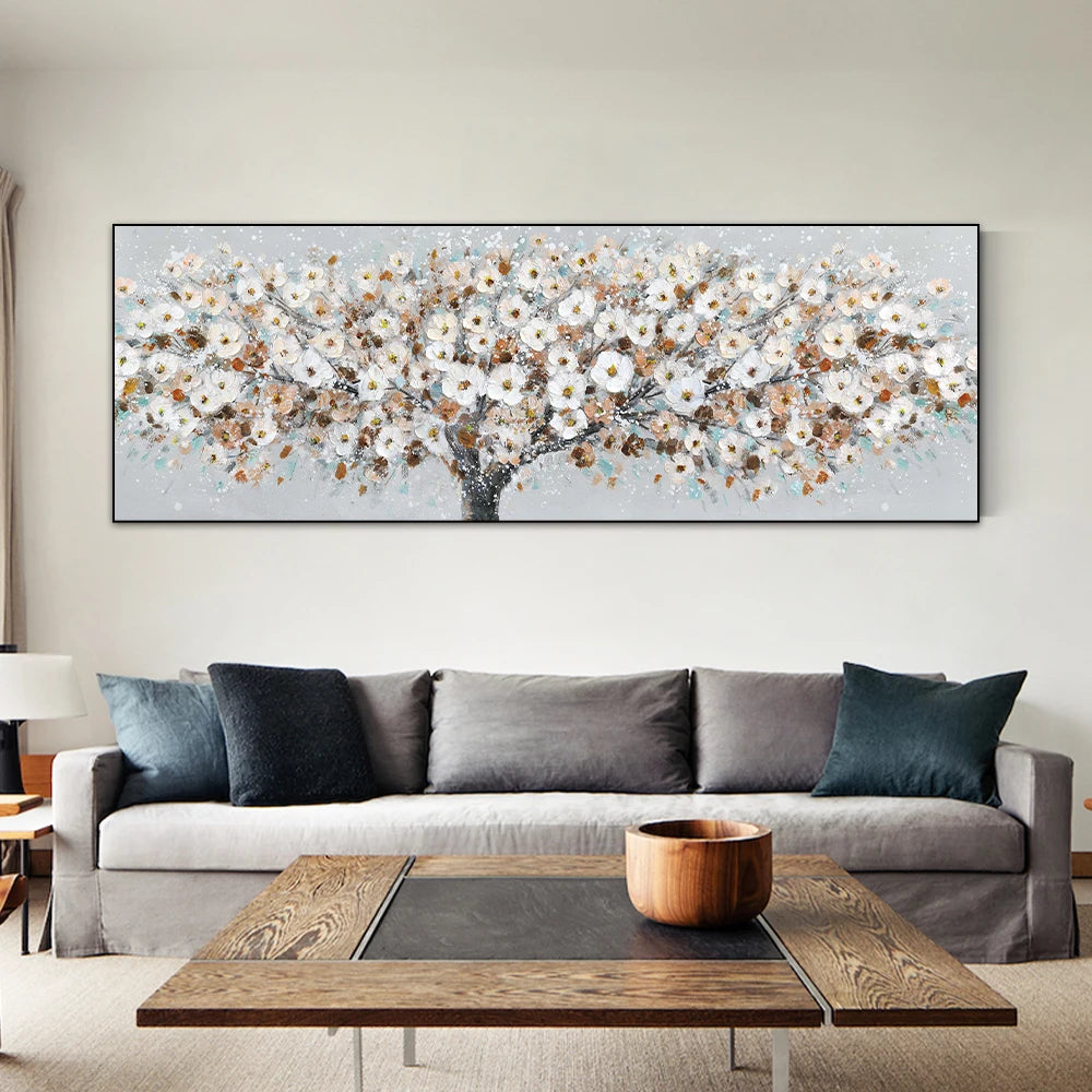 Abstract Blooming Tree Print on Canvas