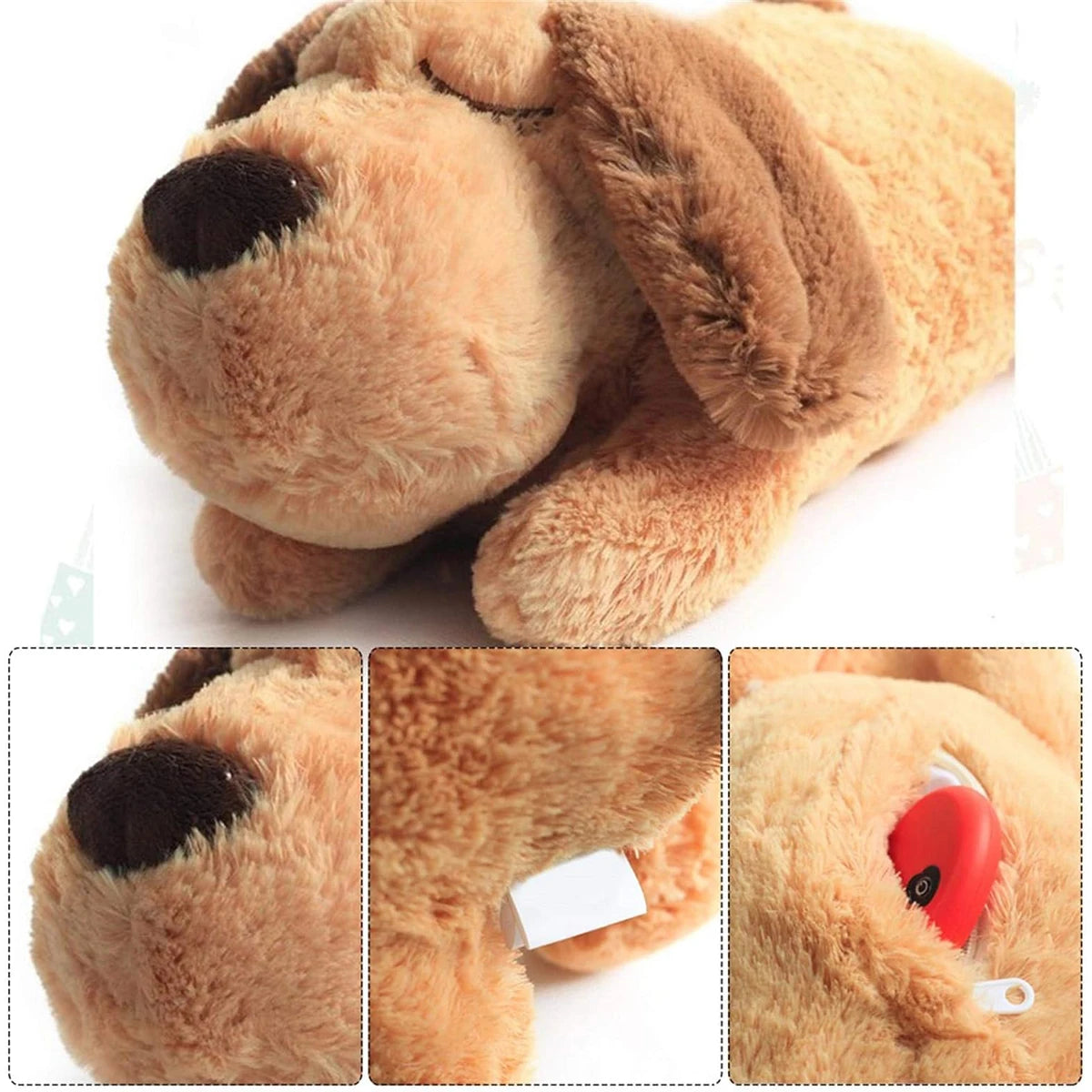 Plush Heartbeat Puppy Snuggle Toy – Anxiety Relief & Durable Chew Toy for Dogs