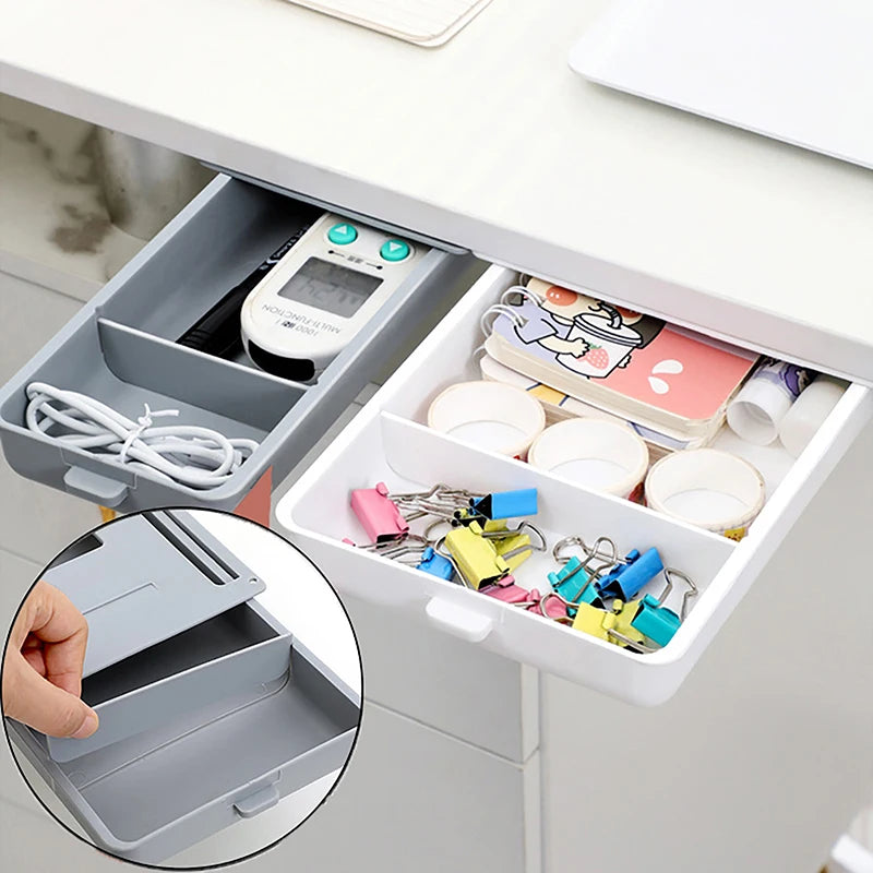 Under Desk Self Stick Pencil Tray