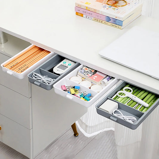 Under Desk Self Stick Pencil Tray