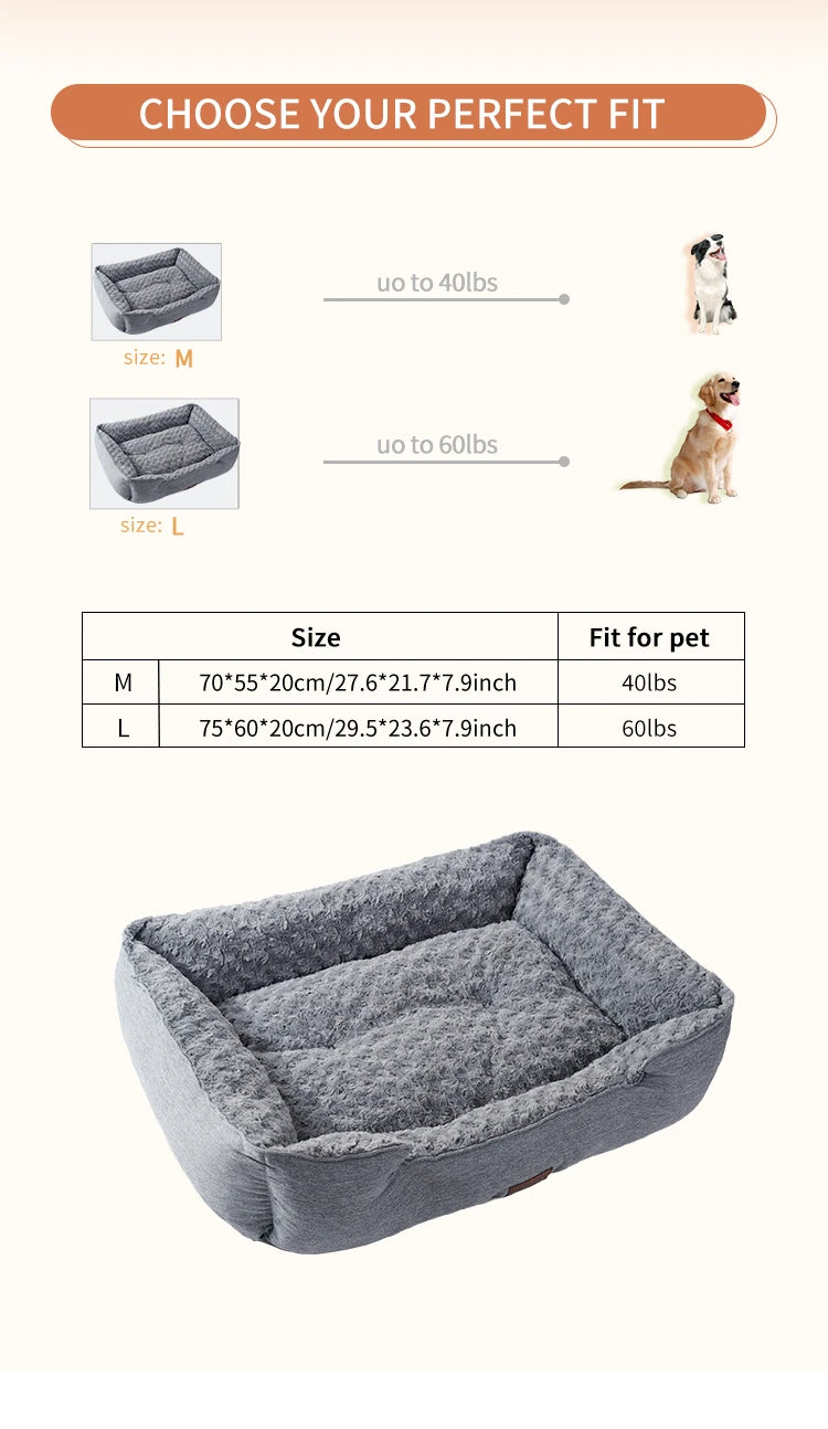 Orthopedic Dog Bed for Small, Medium, and Large Dogs – Thick, Calming, and Perfect for Deep Sleep.