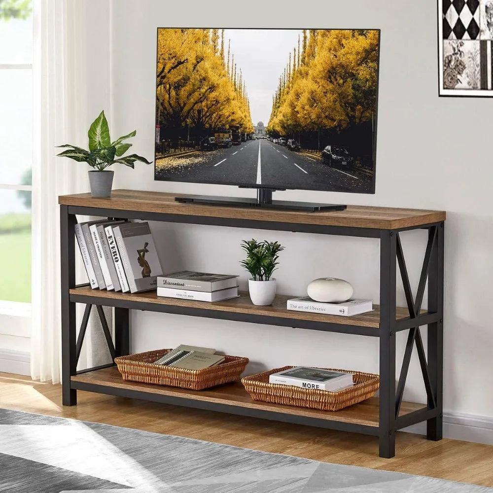 Industrial Console Table for Entryway