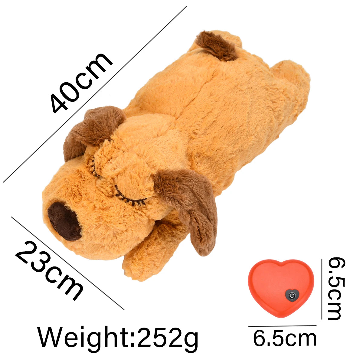 Plush Heartbeat Puppy Snuggle Toy – Anxiety Relief & Durable Chew Toy for Dogs