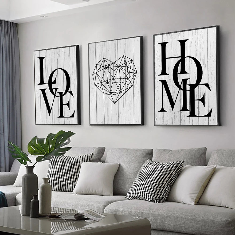 Diamond Heart Letter Canvas