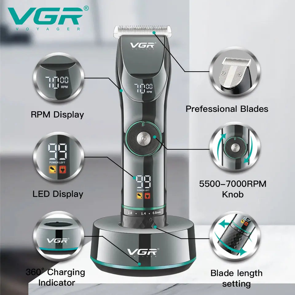 VGR Cordless Professional Hair Clipper – For Salon, Home & Beard Trimming