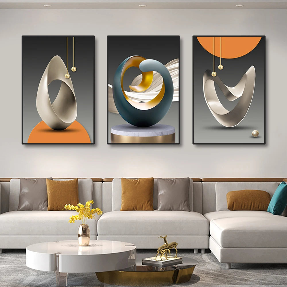 Modern Geometric Wall Art Canvas