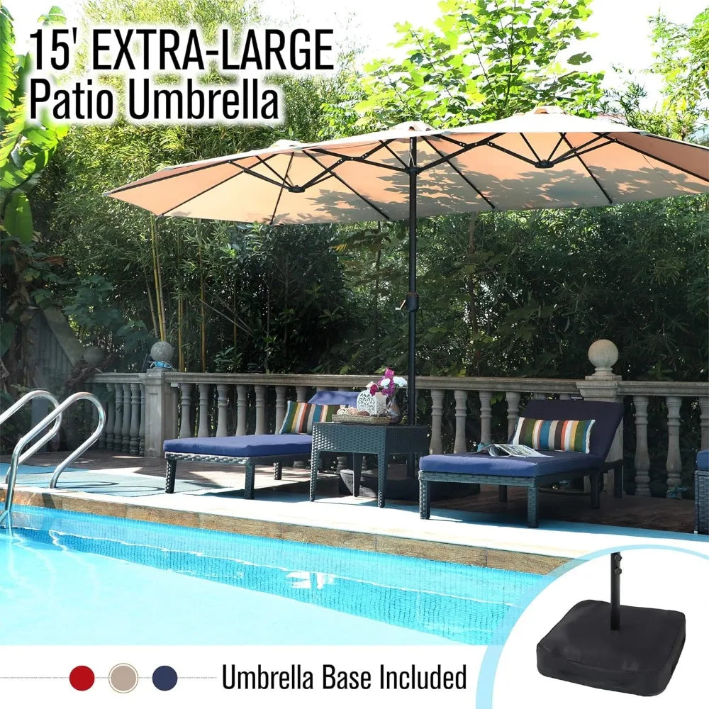 Large Patio Umbrella with Base