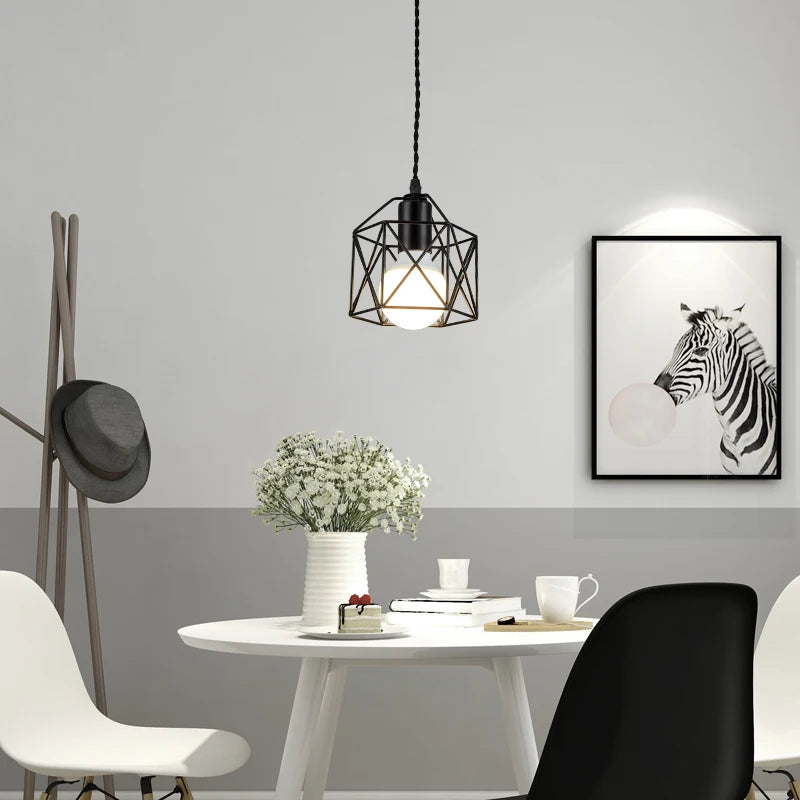 Minimalist Metal Cage Pendant Lamp