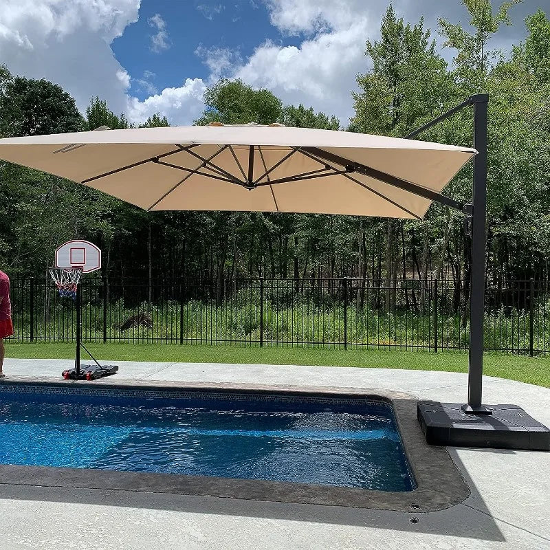 Large Outdoor Aluminum Offset Umbrella