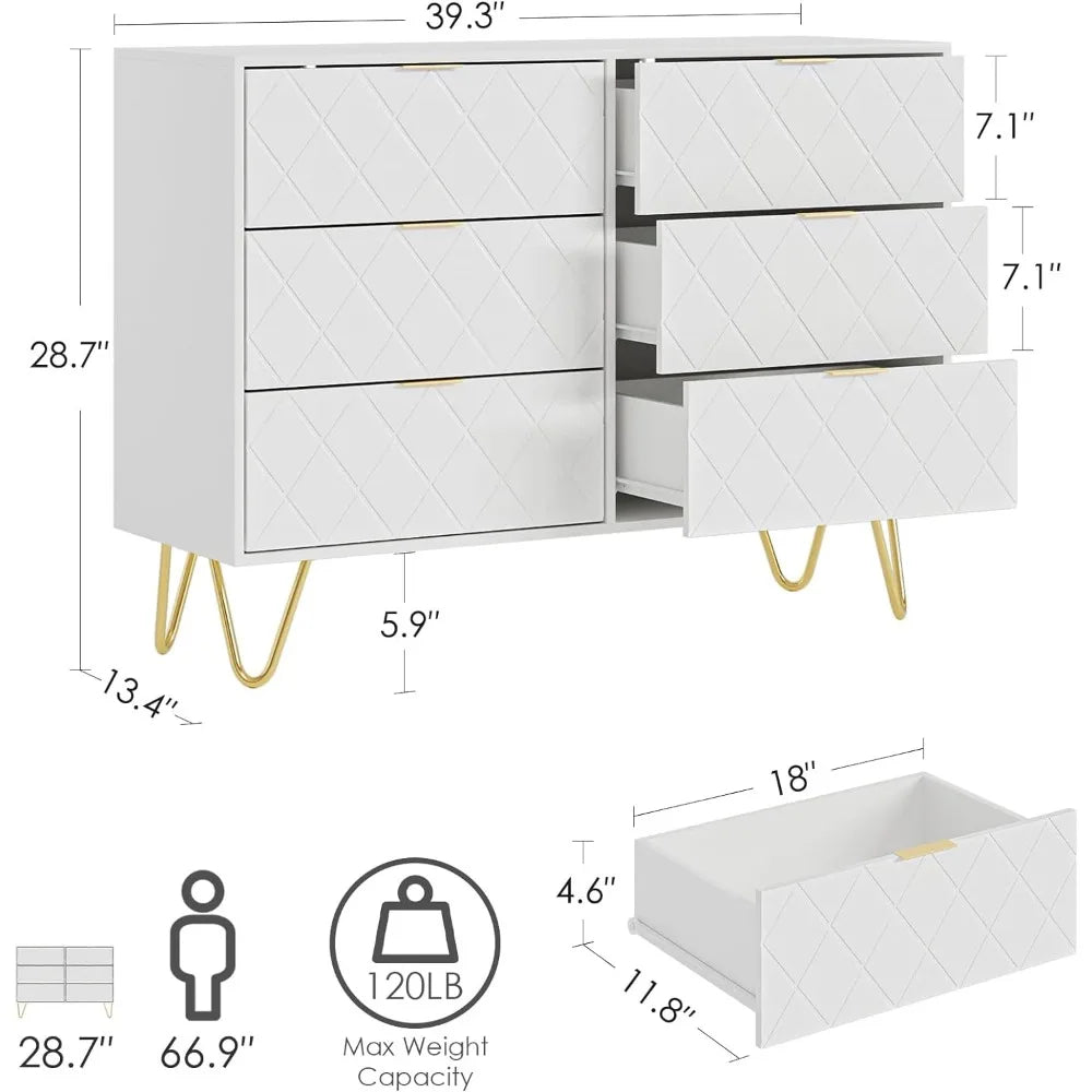 Wide Storage Dresser Chest