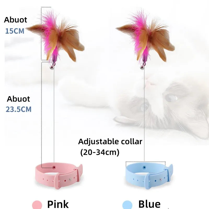 Interactive Funny Feather Teaser Stick with Bell  Cat Toys