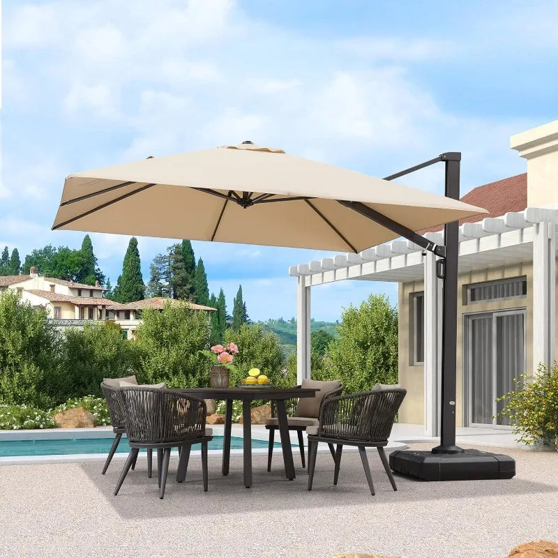 Large Outdoor Aluminum Offset Umbrella