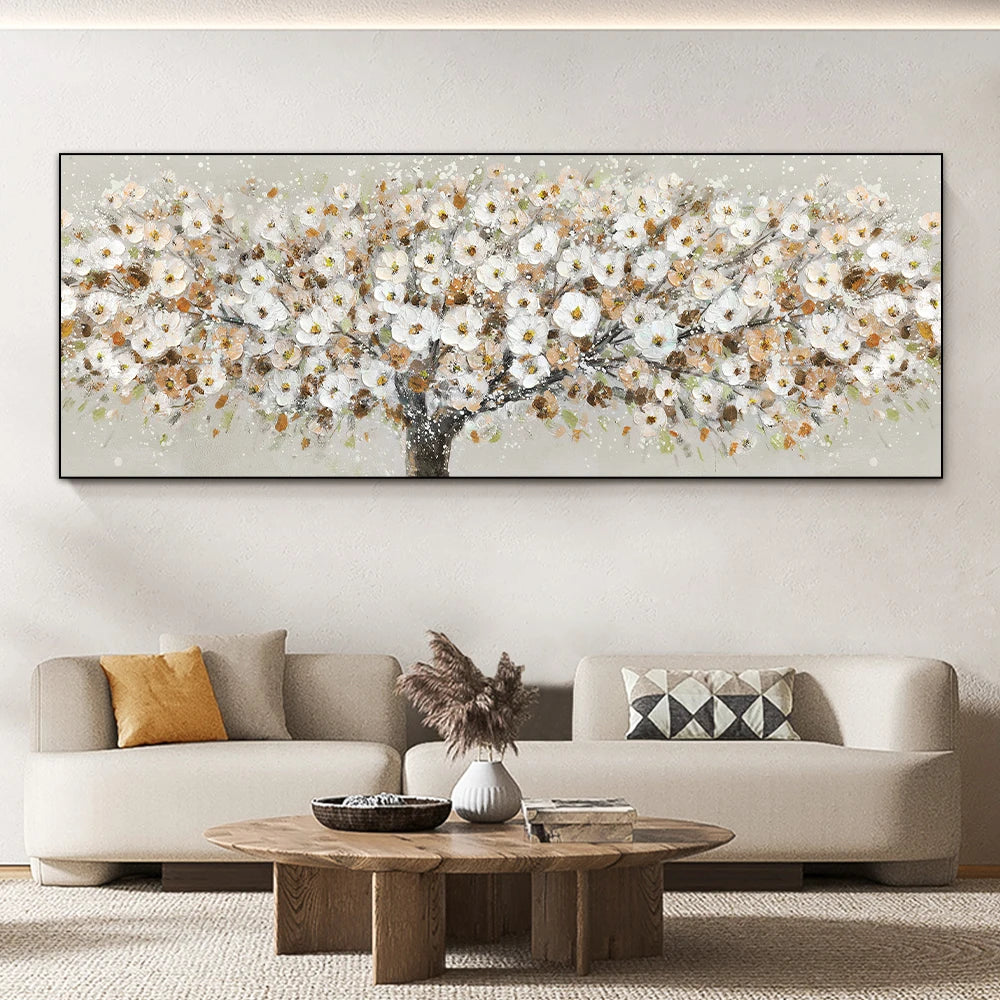 Abstract Blooming Tree Print on Canvas