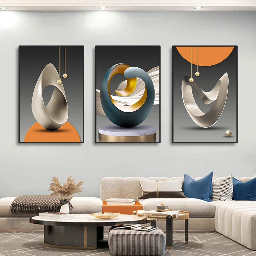 Modern Geometric Wall Art Canvas