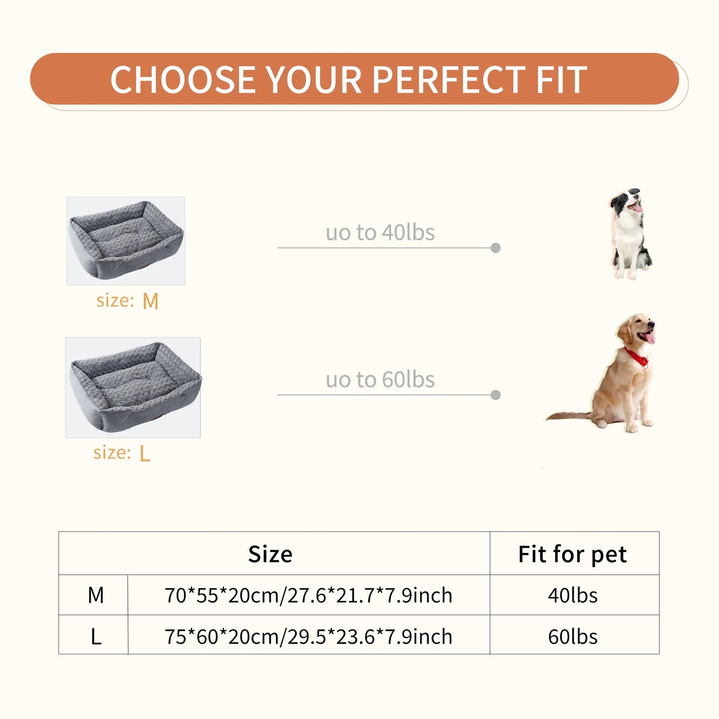 Orthopedic Dog Bed for Small, Medium, and Large Dogs – Thick, Calming, and Perfect for Deep Sleep.