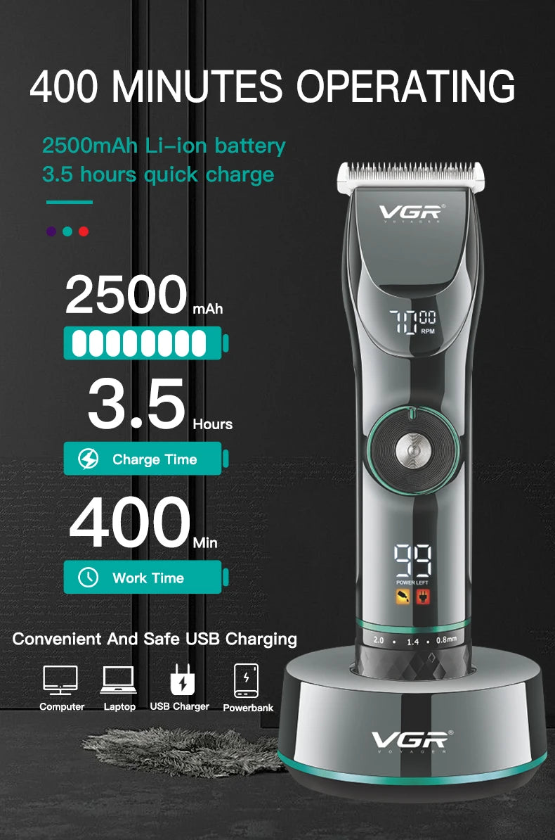 VGR Cordless Professional Hair Clipper – For Salon, Home & Beard Trimming