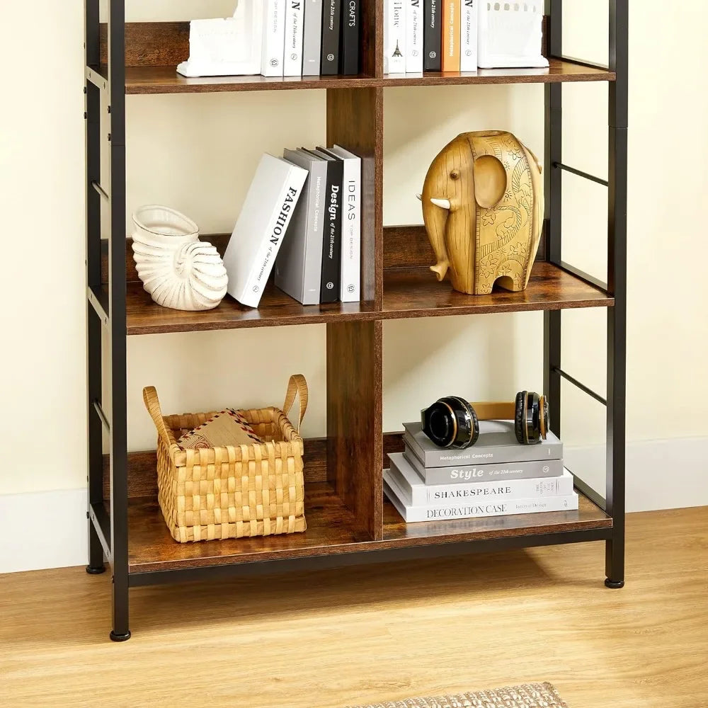 Industrial 8-Compartment Bookshelf